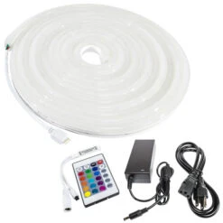 RGB Color Changing Mini LED Neon Strip Light - 12 Volt - 16.4 Foot Bundle -Adacel shop NSMD 12V RGBBUNDLE parts 2020 56785.1593619465