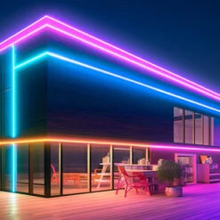 RGB Color Changing SMD LED Neon Rope Light - 120 Volt - 148 Feet -Adacel shop RGB Neon in use House 21639.1699416284