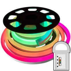 Dream Color RGB Color Changing Chasing SMD LED Neon Rope Light - 24 Volt - 33 Feet