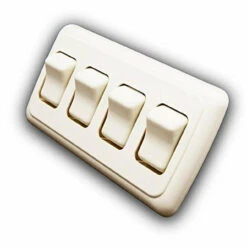 American Technology Components Quad SPST On-Off Switch With Bezel, 12-Volt, For RV, Trailer, Camper (Almond)