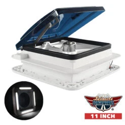 Adacel shop 32 11" X 11" RV Roof Vent Fan With LED Light And Smoked Lid