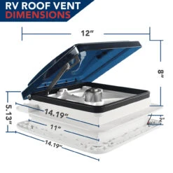 Adacel shop -Adacel shop leisure coachworks 11 x 11 rv roof vent fan with led light and smoked lid 52743.1642099066