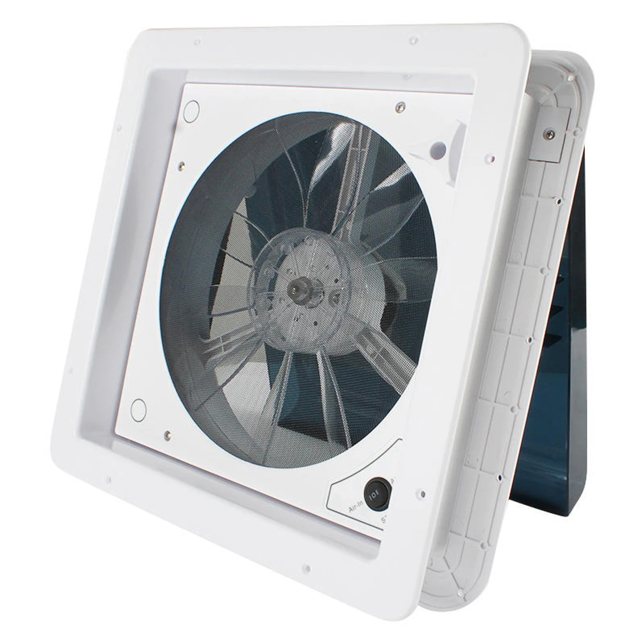 14" X 14" RV Roof Vent 2-Way 1 Speed Fan With Manual Riser And Smoked Lid 6 14" X 14" RV Roof Vent 2-Way 1 Speed Fan With Manual Riser And Smoked Lid - Image 6