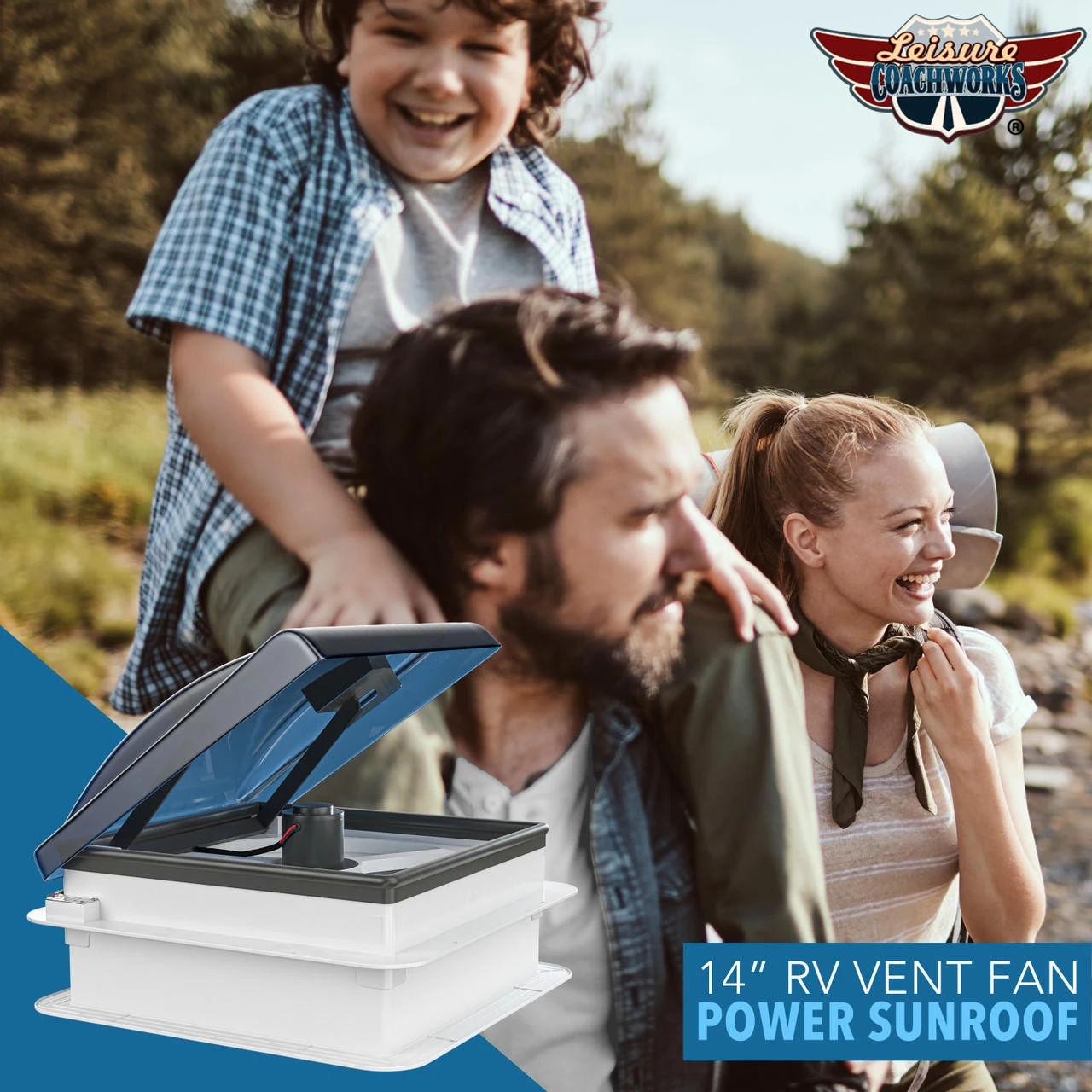 14" X 14" RV Roof Vent 2-Way 5 Speed Fan With Powered Riser Rain Sensor Remote And Smoked Lid 13 14" X 14" RV Roof Vent 2-Way 5 Speed Fan With Powered Riser Rain Sensor Remote And Smoked Lid - Image 13