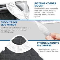 RV Sunshade Silver Windshield Cover 4 Layer Insulation For Class C Ford 1997-2021 -Adacel shop leisure coachworks rv sunshade silver windshield cover 4 layer insulation for class c ford 1997 2021 86181.1642094764