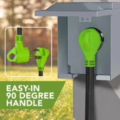 RV Y Adapter Cord 30 Amp Male Plug To Two 30 Amp Female 24" With Handle -Adacel shop leisure cords rv y adapter cord 30 amp male plug to two 30 amp female 24 with handle 76254.1678119153