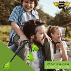 RV Y Adapter Cord 30 Amp Male Plug To Two 30 Amp Female 24" With Handle -Adacel shop leisure cords rv y adapter cord 30 amp male plug to two 30 amp female 24 with handle 80290.1677900021