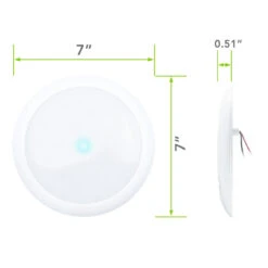 LED RV Boat Surface Ceiling Light With Touch Switch 7" Slim LED Panel 12V 750LM