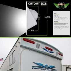 LED RV Exterior Porch Utility 12v 1100 Lumen Warrior Flood Lighting Fixture -Adacel shop leisure led led rv exterior porch utility 12v 1100 lumen warrior flood lighting fixture 00848.1660082640