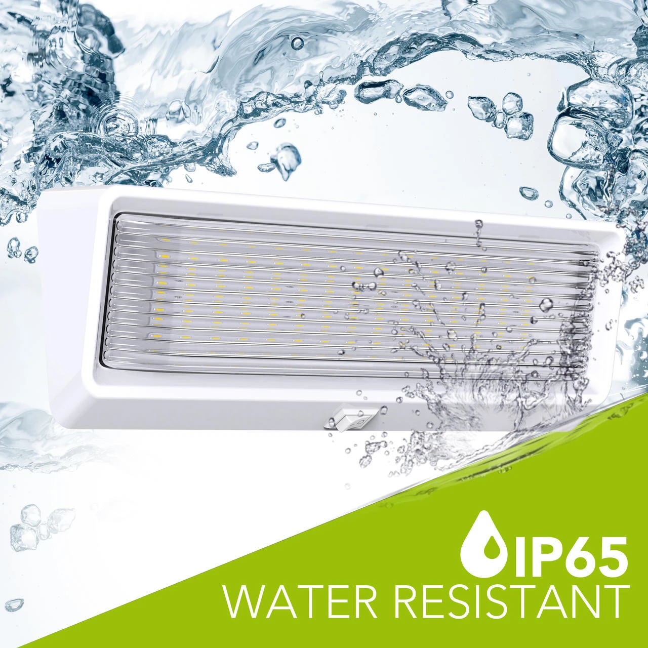 LED RV Exterior Porch Utility Light XL 12v 650 Lumen Lighting Fixture White Base 9 LED RV Exterior Porch Utility Light XL 12v 650 Lumen Lighting Fixture White Base - Image 9