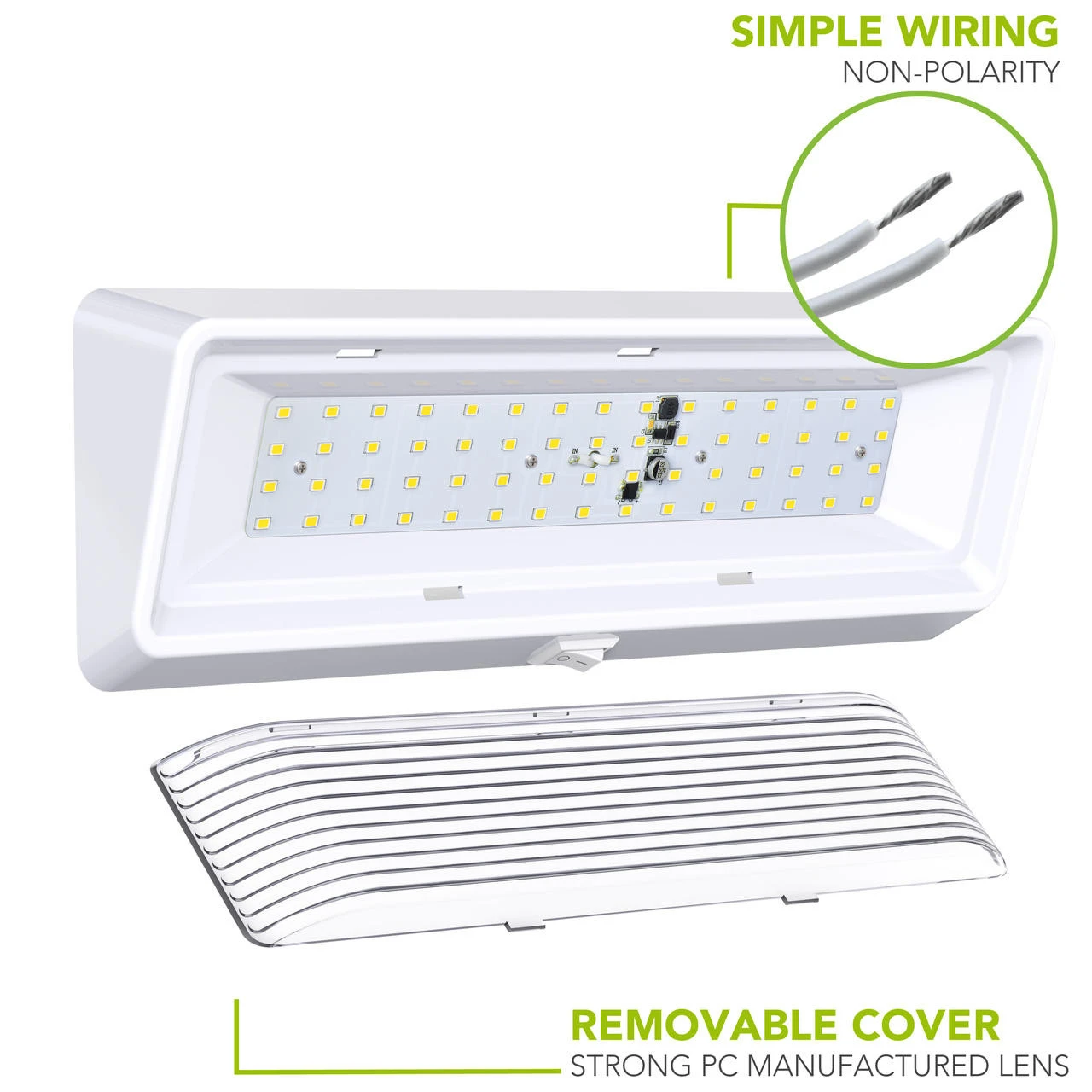 LED RV Exterior Porch Utility Light XL 12v 650 Lumen Lighting Fixture White Base 5 LED RV Exterior Porch Utility Light XL 12v 650 Lumen Lighting Fixture White Base - Image 5