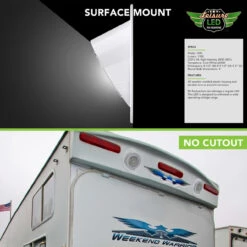 LED RV Exterior Round Surface Mount Porch Utility 12v 1100 Lumen Warrior Flood Lighting Fixture -Adacel shop leisure led led rv exterior round surface mount porch utility 12v 1100 lumen warrior flood lighting fixture 31762.1660082636