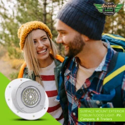 LED RV Exterior Round Surface Mount Porch Utility 12v 1100 Lumen Warrior Flood Lighting Fixture -Adacel shop leisure led led rv exterior round surface mount porch utility 12v 1100 lumen warrior flood lighting fixture 80435.1660082629