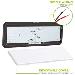 LED RV LED Ceiling Interior Light Fixture 1450 Lumen With Touch Dimmer Switch 12V 20 X 6" Natural White 4000-4500K With Bronze Trim -Adacel shop leisure led led rv led ceiling interior light fixture 1450 lumen with touch dimmer switch 12v 20 x 6 natural white 4000 4500k with bronze trim 90736.1642099169