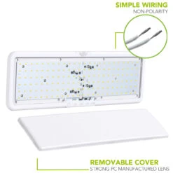 LED RV LED Ceiling Interior Light Fixture 1450 Lumen With Touch Dimmer Switch 12V 20 X 6" Natural White 4000-4500K With White Trim -Adacel shop leisure led led rv led ceiling interior light fixture 1450 lumen with touch dimmer switch 12v 20 x 6 natural white 4000 4500k with white trim 10577.1642095943