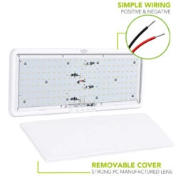 LED RV LED Ceiling Interior Light Fixture 2000 Lumen With Touch Dimmer Switch 12V 21 X 8" Natural White 4000-4500K With White Trim -Adacel shop leisure led led rv led ceiling interior light fixture 2000 lumen with touch dimmer switch 12v 21 x 8 natural white 4000 4500k with white trim 84209.1663109999