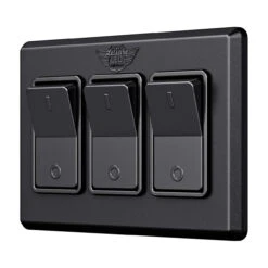 Leisure LED Modern Triple SPST On-Off Switch With Bezel, 12-Volt, For RV, Trailer, Camper, With Label Sticker