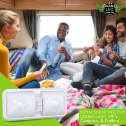 Leisure LED RV LED Ceiling Double Dome Interior Light Fixture With ON/Off Switch Frosted Lens Natural White 4000-4500K 48-2835SMD -Adacel shop leisure led rv led ceiling double dome interior light fixture with onoff switch frosted lens natural white 4000 4500k 48 2835smd 33066.1672364374
