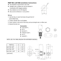 Leisure Coachworks 1 1/8" Keyed Tubular With Straight Cam Lock Latch Keyed Alike ( 1 1/8") -Adacel shop leisure lock leisure coachworks 1 18 keyed tubular with straight and offset cam lock latch keyed alike 1 18 00852.1642094167